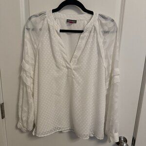 Vince Camuto Jacquard Popover Shirt (Color: New Ivory ; Size: Small)